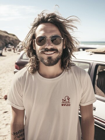 Neverless Shirt 'Good Vibes Rücken' in Beige