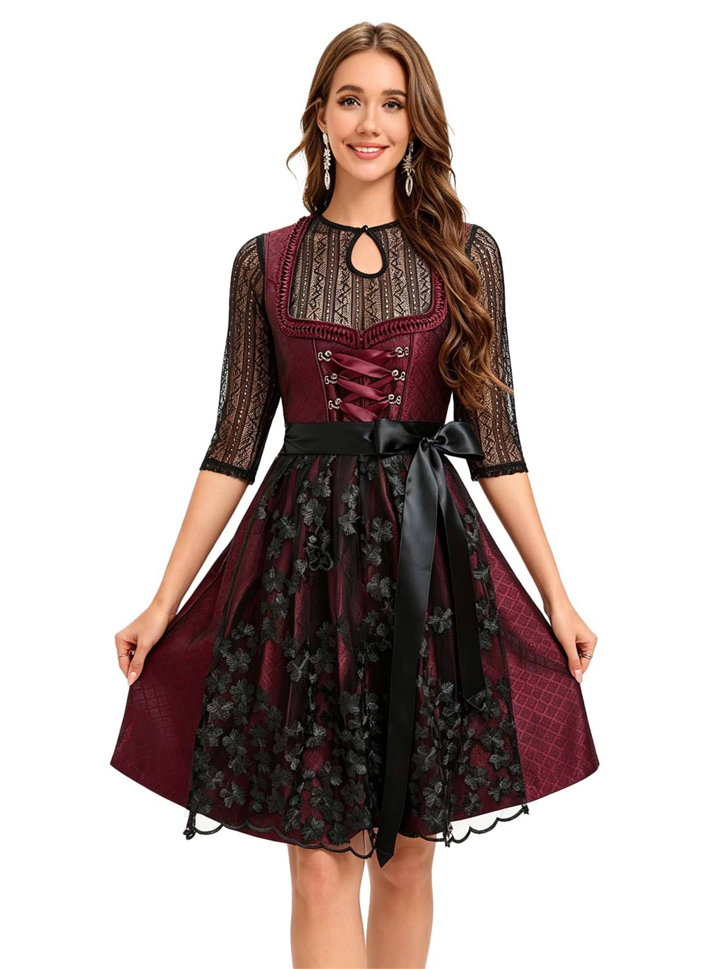 KoJooin Dirndl‌‌ in Rot: Vorderseite