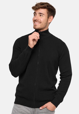 INDICODE JEANS Strickjacke 'Lexson' in Schwarz: predná strana