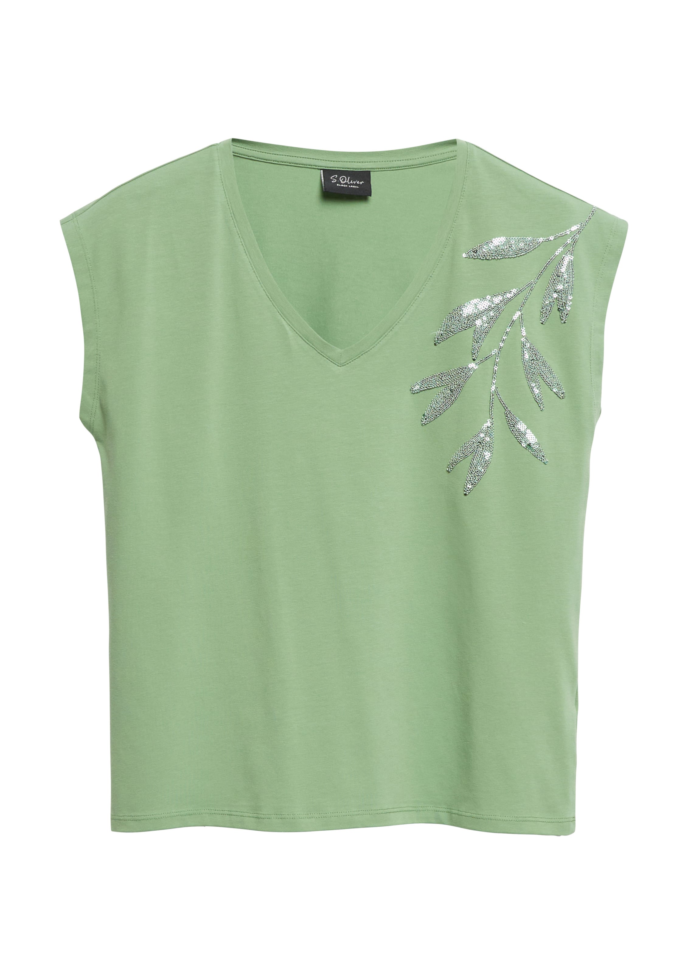 s.Oliver BLACK LABEL Shirt in Groen: voorkant