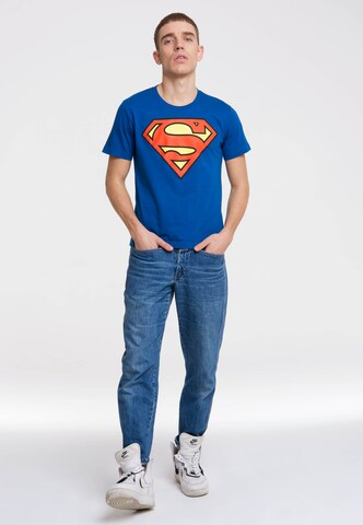 LOGOSHIRT T-Shirt 'DC - Superman Logo Clean' in Blau