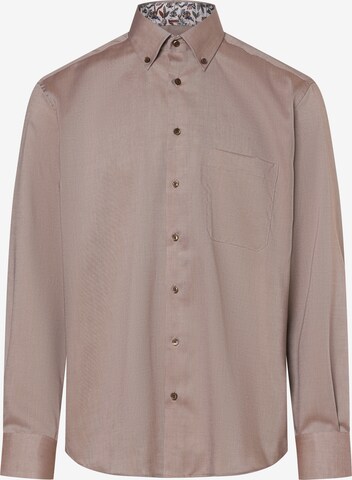 ETERNA Comfort fit Button Up Shirt in Beige: front