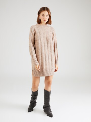 TOPSHOP Knit dress in Beige: front