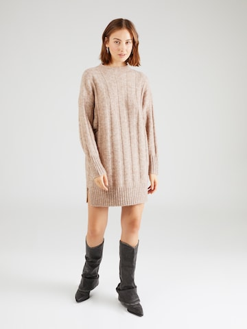 TOPSHOP Knitted dress in Beige: front