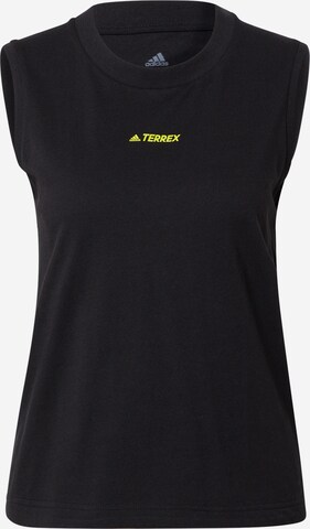 ADIDAS TERREX - Skinny Top deportivo en negro: frente