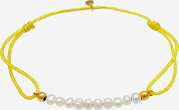 ELLI Armband Perle, Perlenarmband, Textil-Armband in Gelb: predná strana
