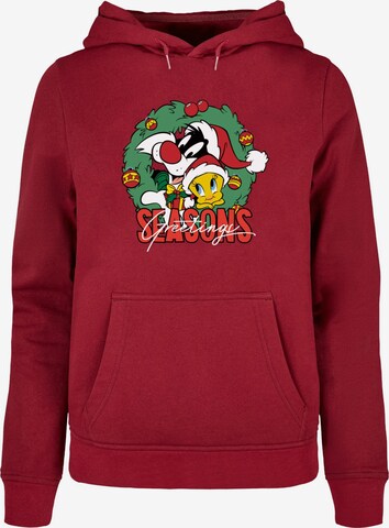 ABSOLUTE CULT Sweatshirt 'Looney Tunes - Seasons Greetings' in Red: front