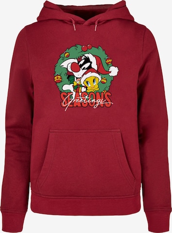 ABSOLUTE CULT Sweatshirt 'Looney Tunes - Seasons Greetings' in Red: front