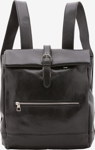 Zaino 'Zaino unisex vera pelle Alessia Firenze - Chiusura a scatto' di Alessia Firenze in nero: frontale