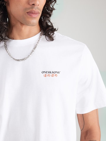 T-Shirt 'ONSBLOOM' Only & Sons en blanc