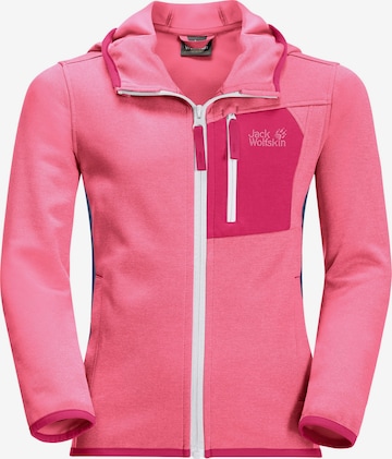 JACK WOLFSKIN Athletic Fleece Jacket 'Active' in Pink: front
