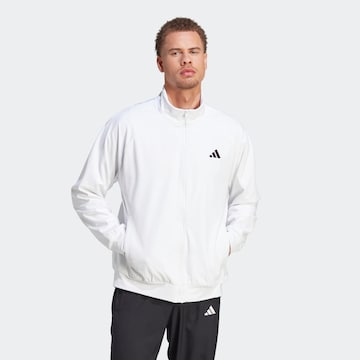 ADIDAS PERFORMANCE Sportsweatvest 'Velour Pro' in Wit: voorkant