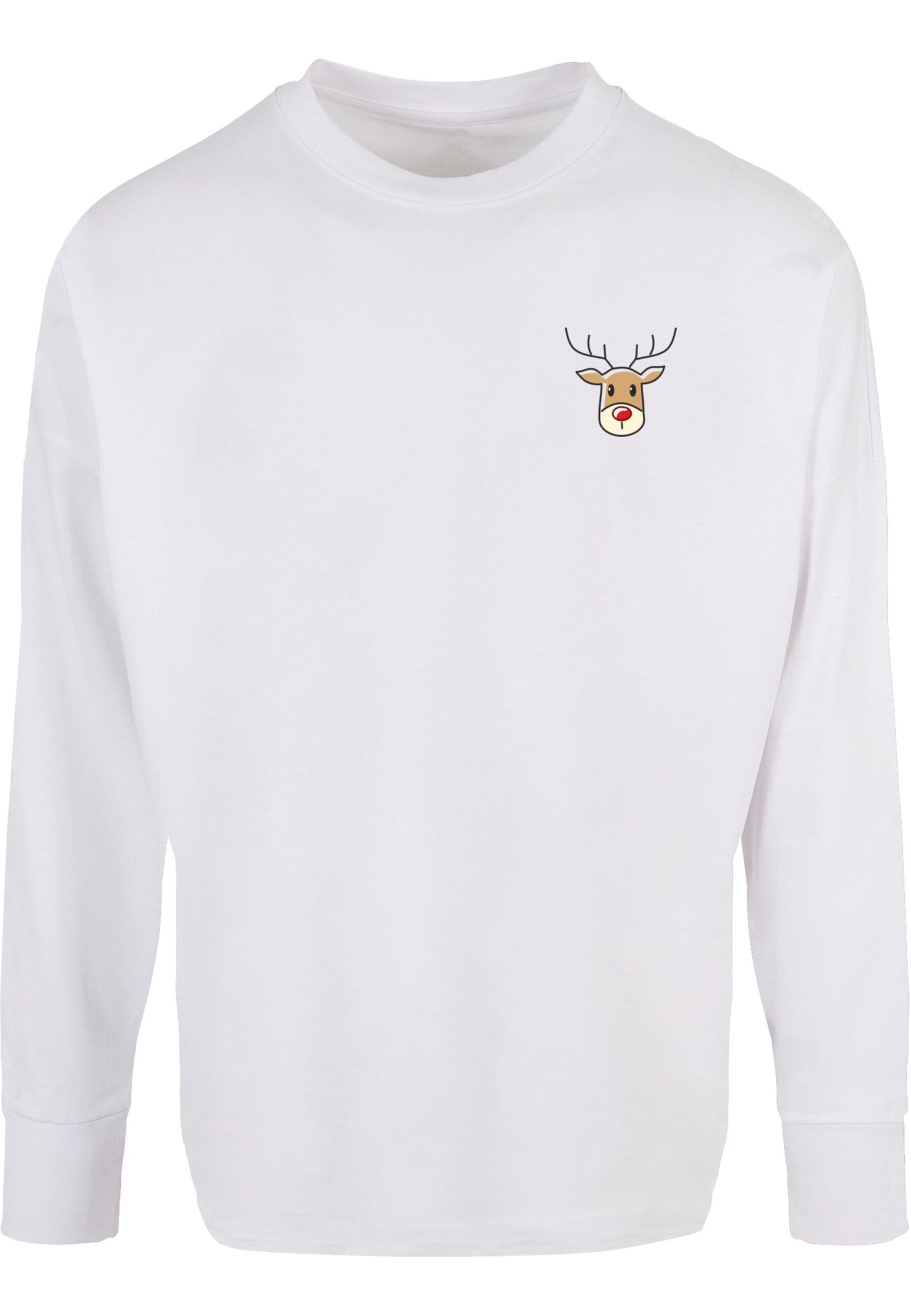 Merchcode Shirt 'Christmas Cute Deer' in White: front