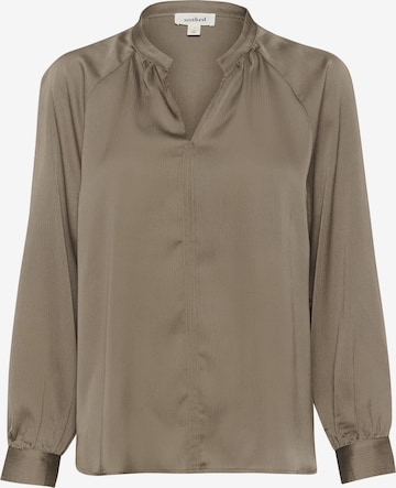 Chemisier 'Loana' SOAKED IN LUXURY en marron : devant