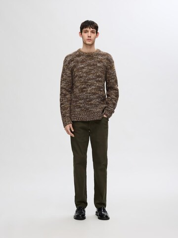 Pull-over 'SLHPepper' SELECTED HOMME en marron