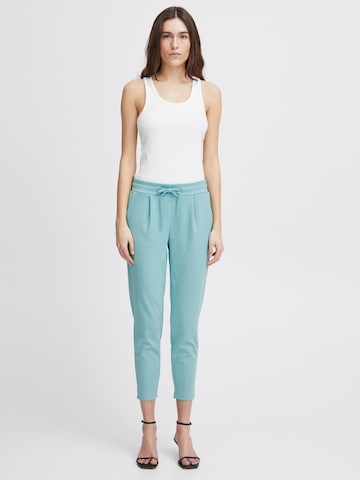 ICHI Slim fit Pleat-front trousers 'KATE' in Blue