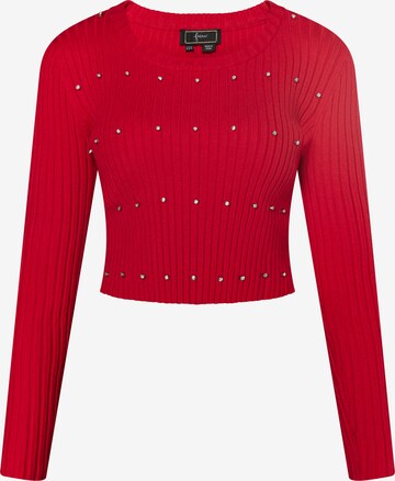 Pullover di faina in rosso: frontale