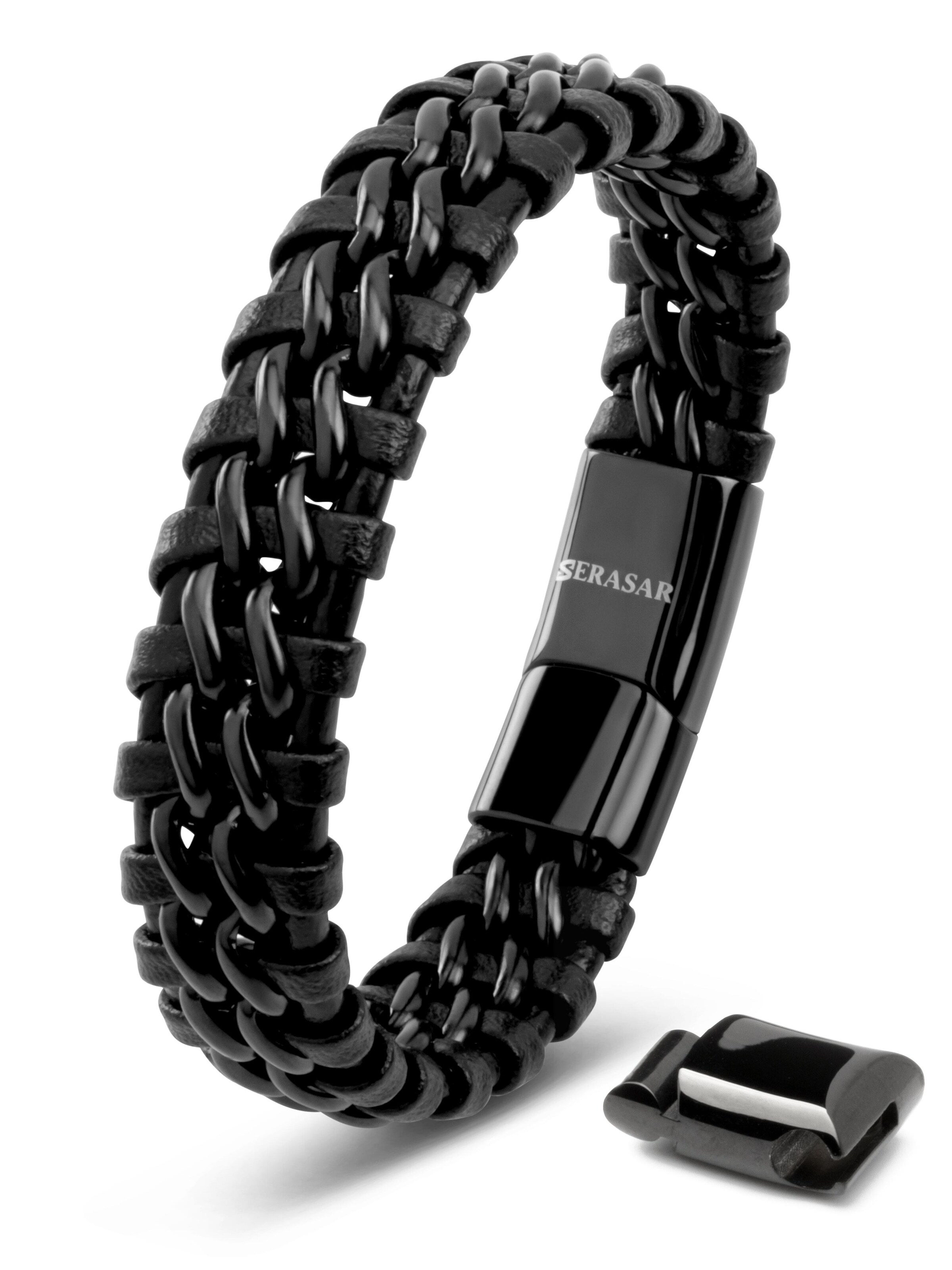SERASAR Bracelet 'Steel' in Black: front