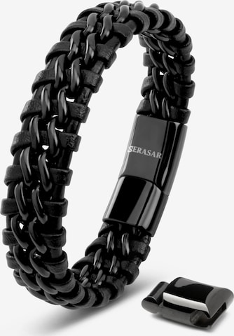 SERASAR Bracelet 'Steel' in Black: front