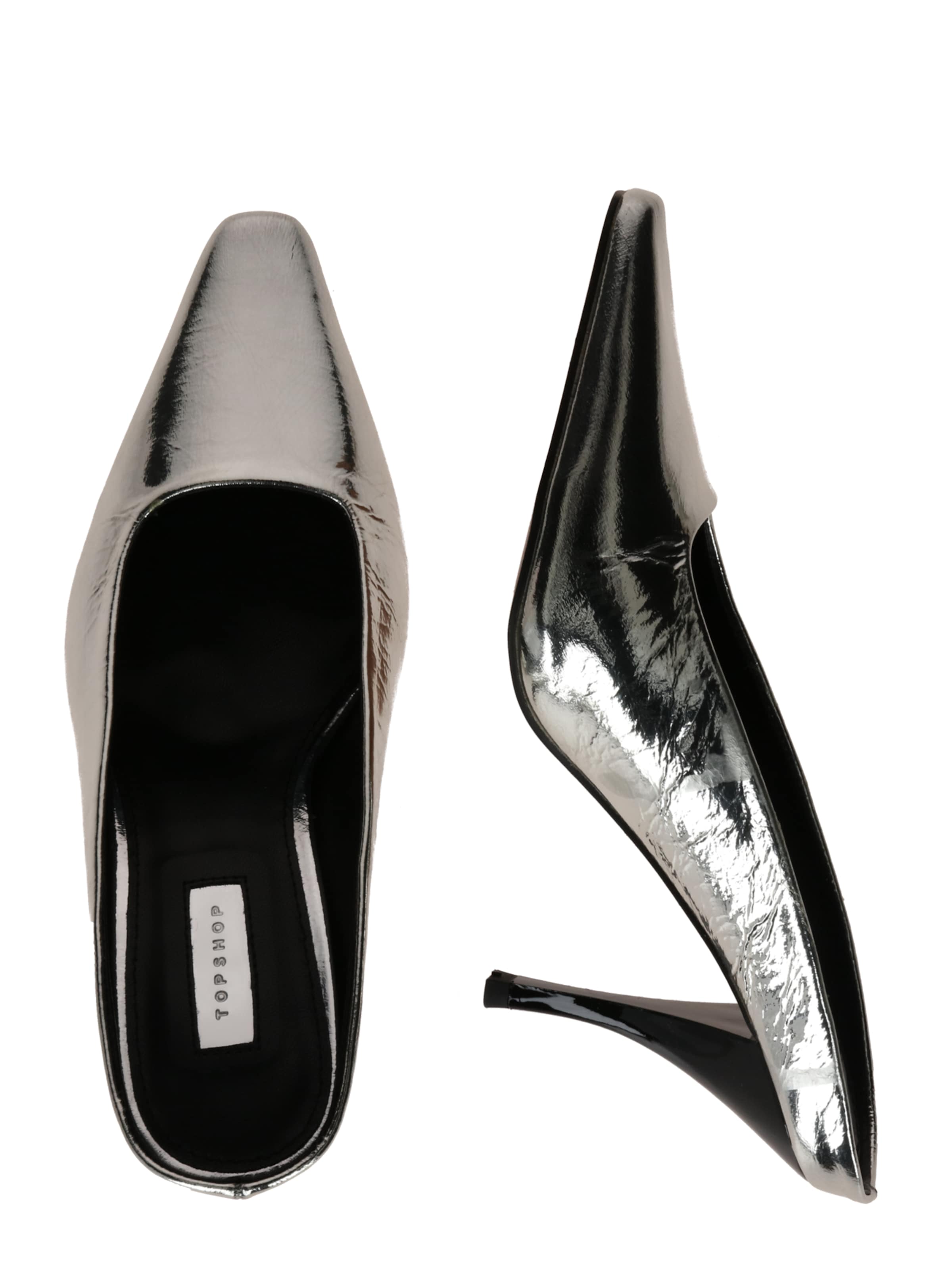 TOPSHOP Nizki natikači 'Eve' | srebrna barva