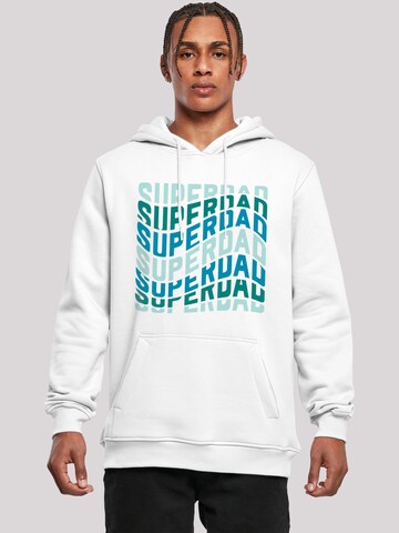 F4NT4STIC Sweatshirt 'Super Dad Retro Trend Vatertags Design für Papas' in Weiß: Vorderseite