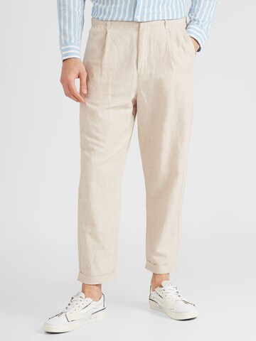 Loosefit Pantalon à pince SELECTED HOMME en beige : devant