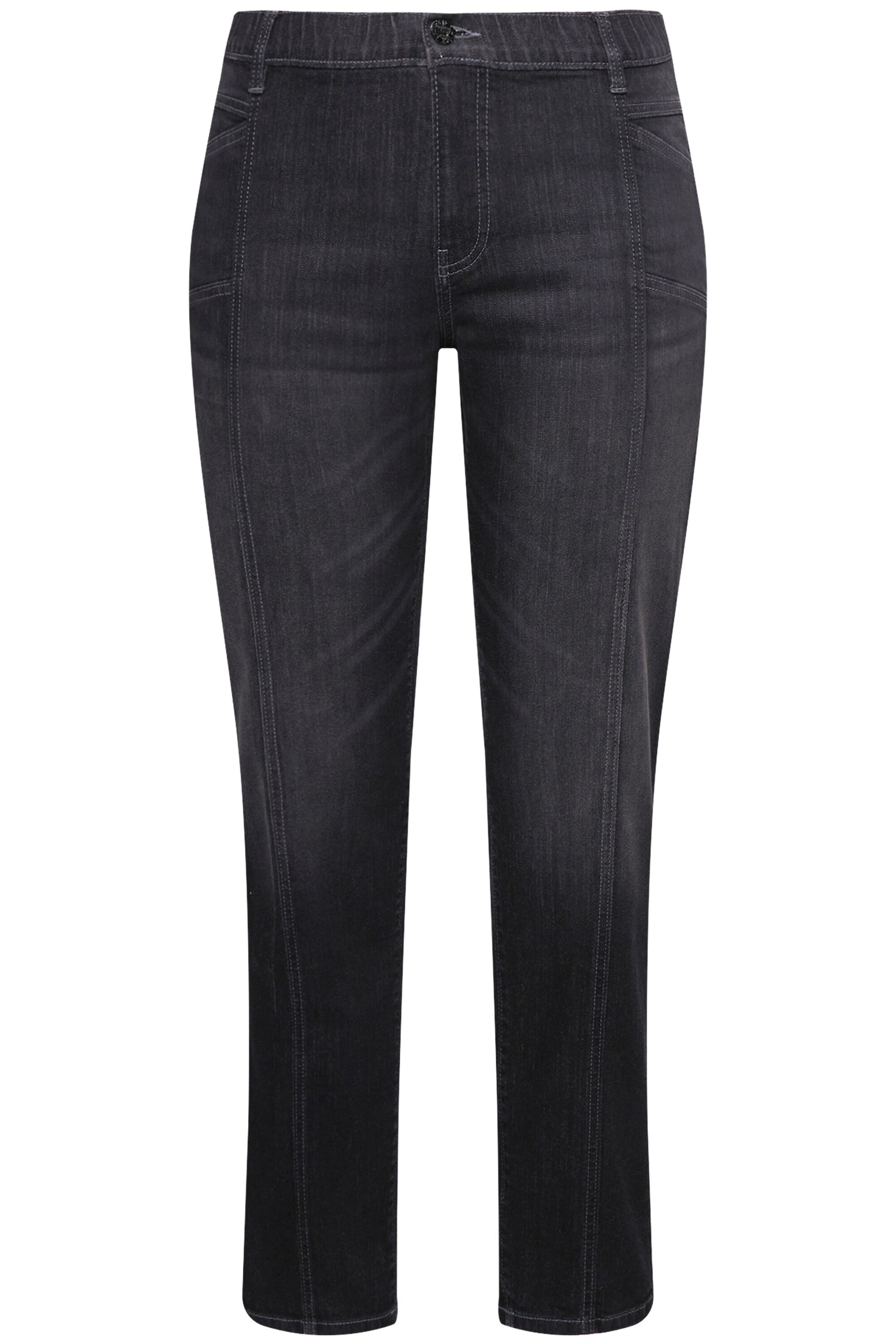 Ulla Popken Loosefit Jeans in Zwart: voorkant