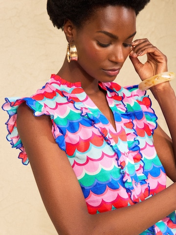 love & roses Blouse in Wit