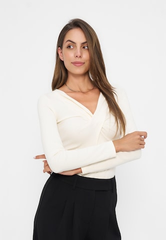 Anna Field - Perna larga Calças com pregas em preto