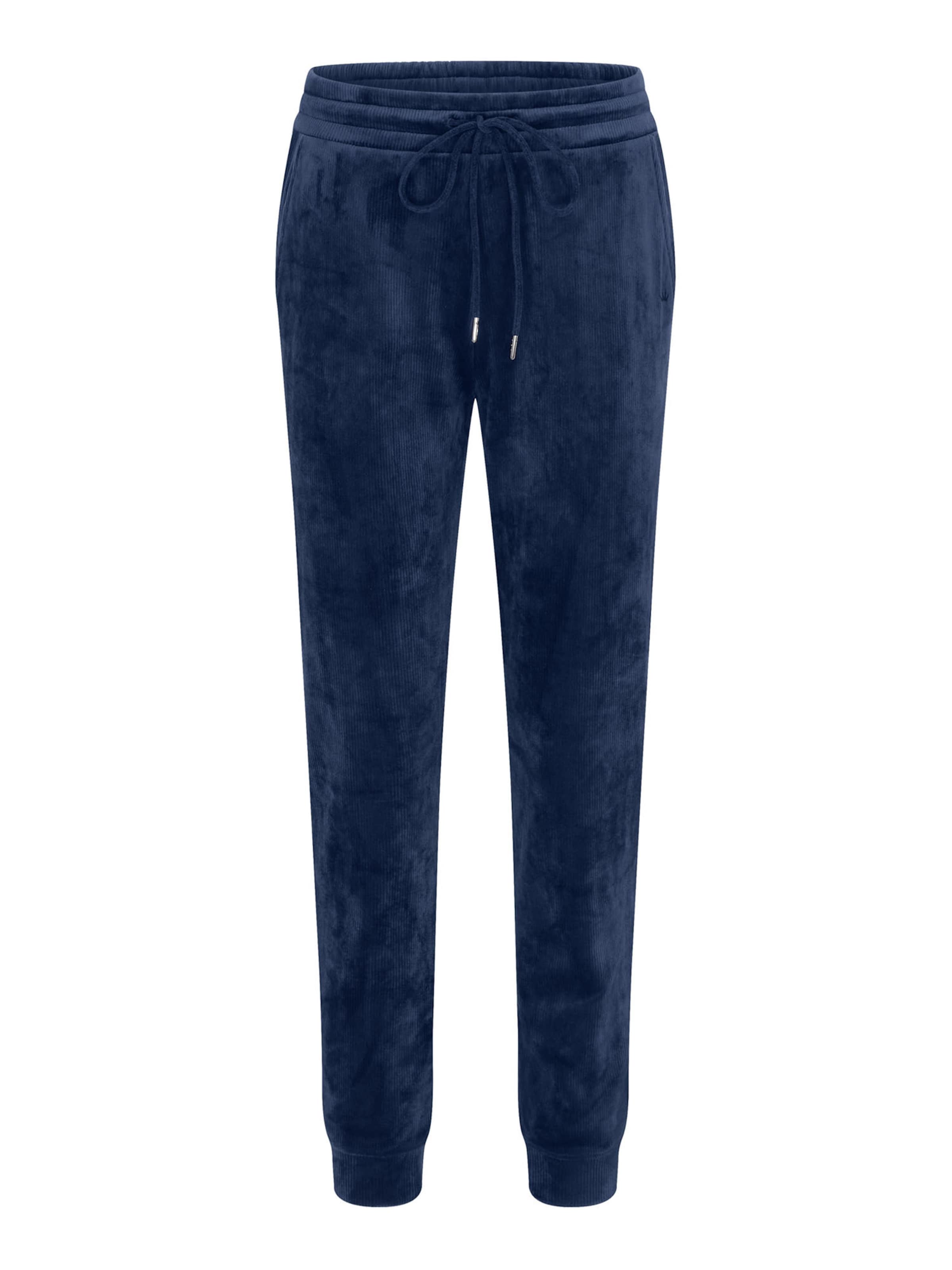 TRIUMPH Regular Sportbroek ' Red Label Velour Rib ' in Blauw: voorkant