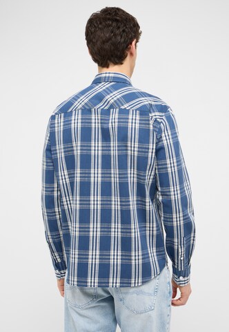 MUSTANG Regular fit Button Up Shirt ' Style Elmore ' in Blue