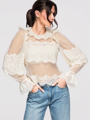 Ombre Blouse in Beige: front