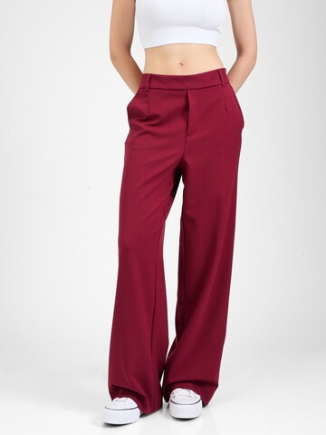 VILA Wide leg Pleat-front trousers 'VIVARONE' in Red: front