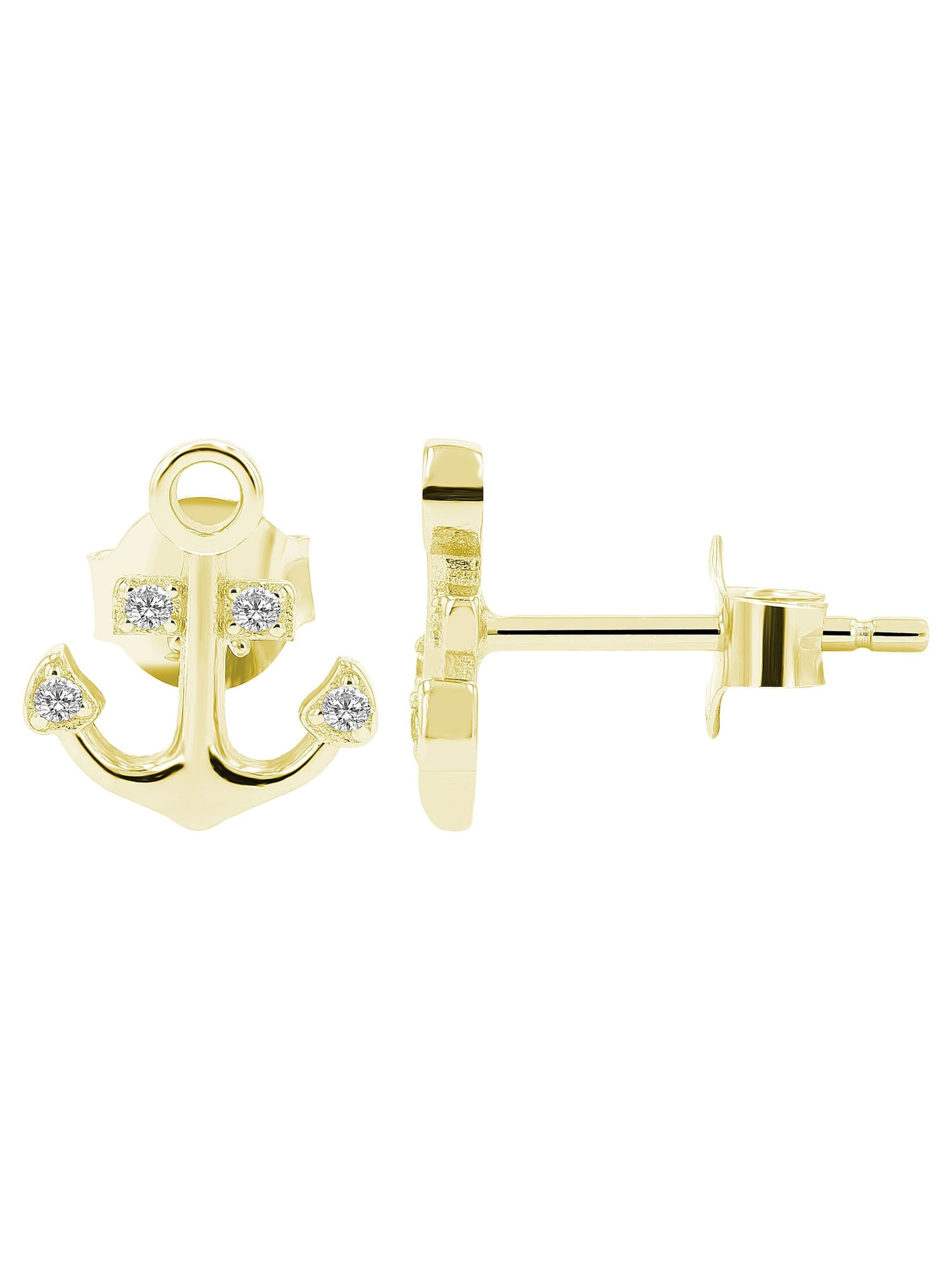 Akzent Earrings 'Lysa, 925 Sterlingsilber, hautverträglich' in Gold: front