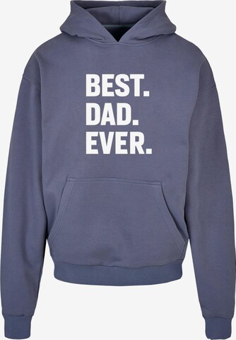Sweat-shirt 'Fathers Day - Best Dad Ever' Merchcode en bleu : devant