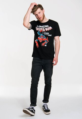 LOGOSHIRT Shirt 'Spider-Man' in Black