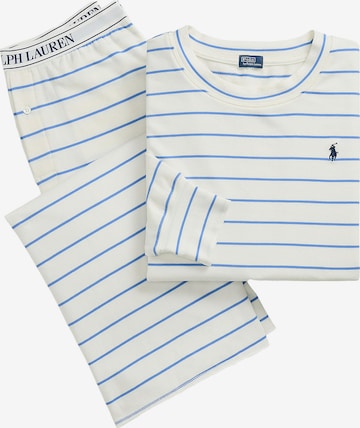 Polo Ralph Lauren Pajama ' Sweatshirt & Wide Leg Set - Club Terry ' in White: front