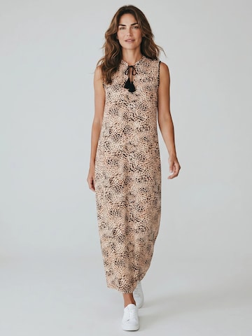 Pink Label - Vestido de verão 'BEACHWEAR LEOPARD' em bege