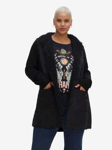 sheego by Joe Browns Knit Cardigan in Black: front