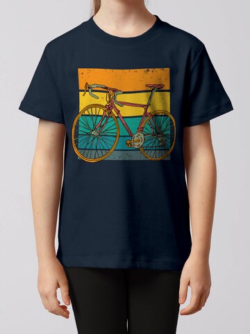 watabout.kids Shirt ' Retro Bike ' in Blauw: voorkant