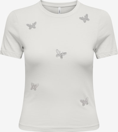 Marškinėliai 'ONLSNAPPY' iš Only Petite, spalva – sidabrinė / balta, Prekių apžvalga