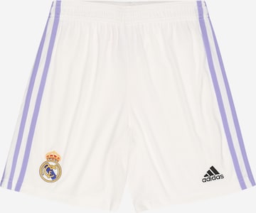 ADIDAS PERFORMANCE Workout Pants 'Real Madrid 22-23 Heim' in White: front
