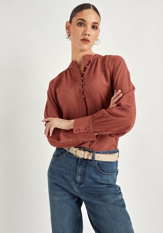 HECHTER PARIS Blouse 'PARIS' in Brown: front