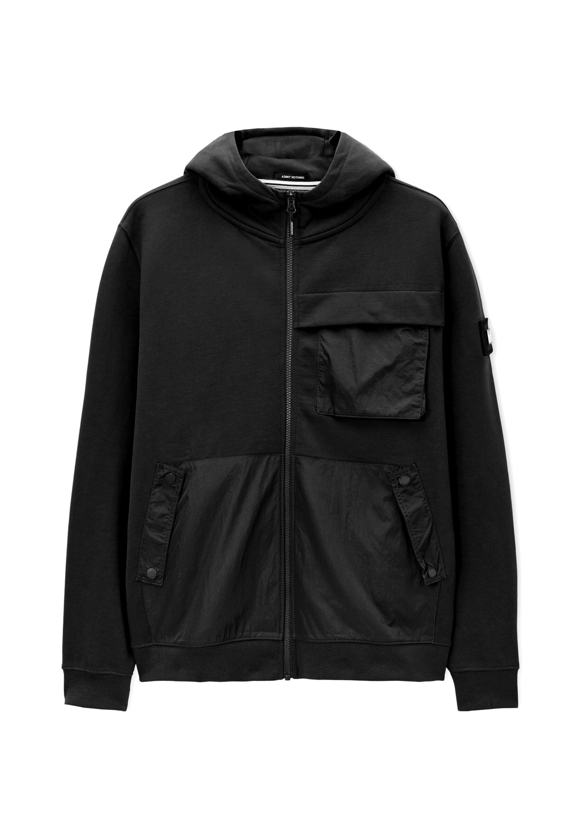 Weekend Offender Sweatjacke 'Daponte' in Schwarz: Vorderseite