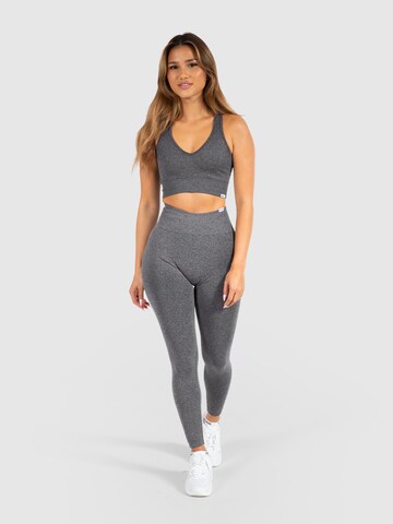 Smilodox Skinny Workout Pants 'Amaze Scrunch' in Grey