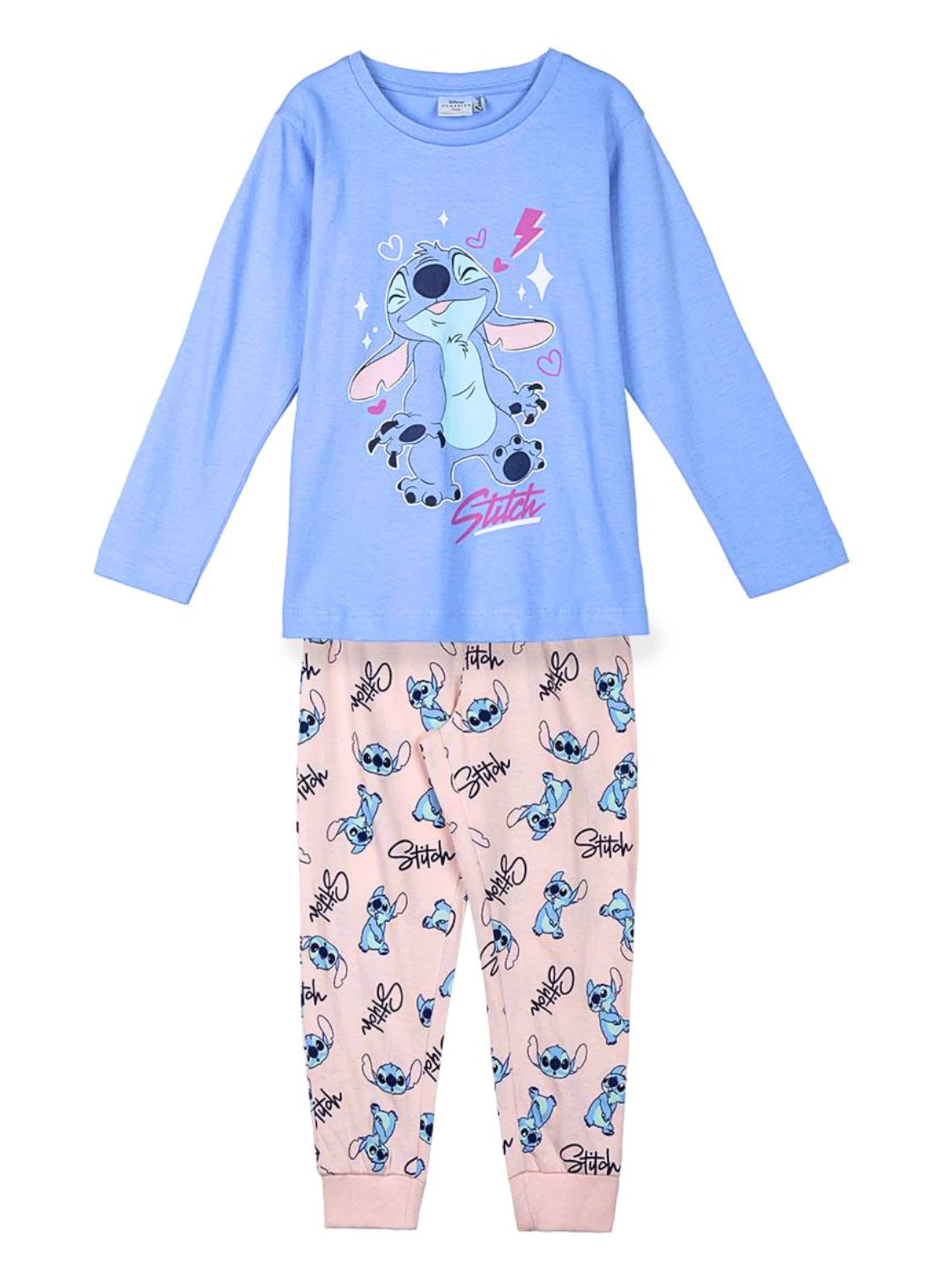 Cerdá Pajamas 'Disney Stitch Pyjama Girls Set' in Blue: front