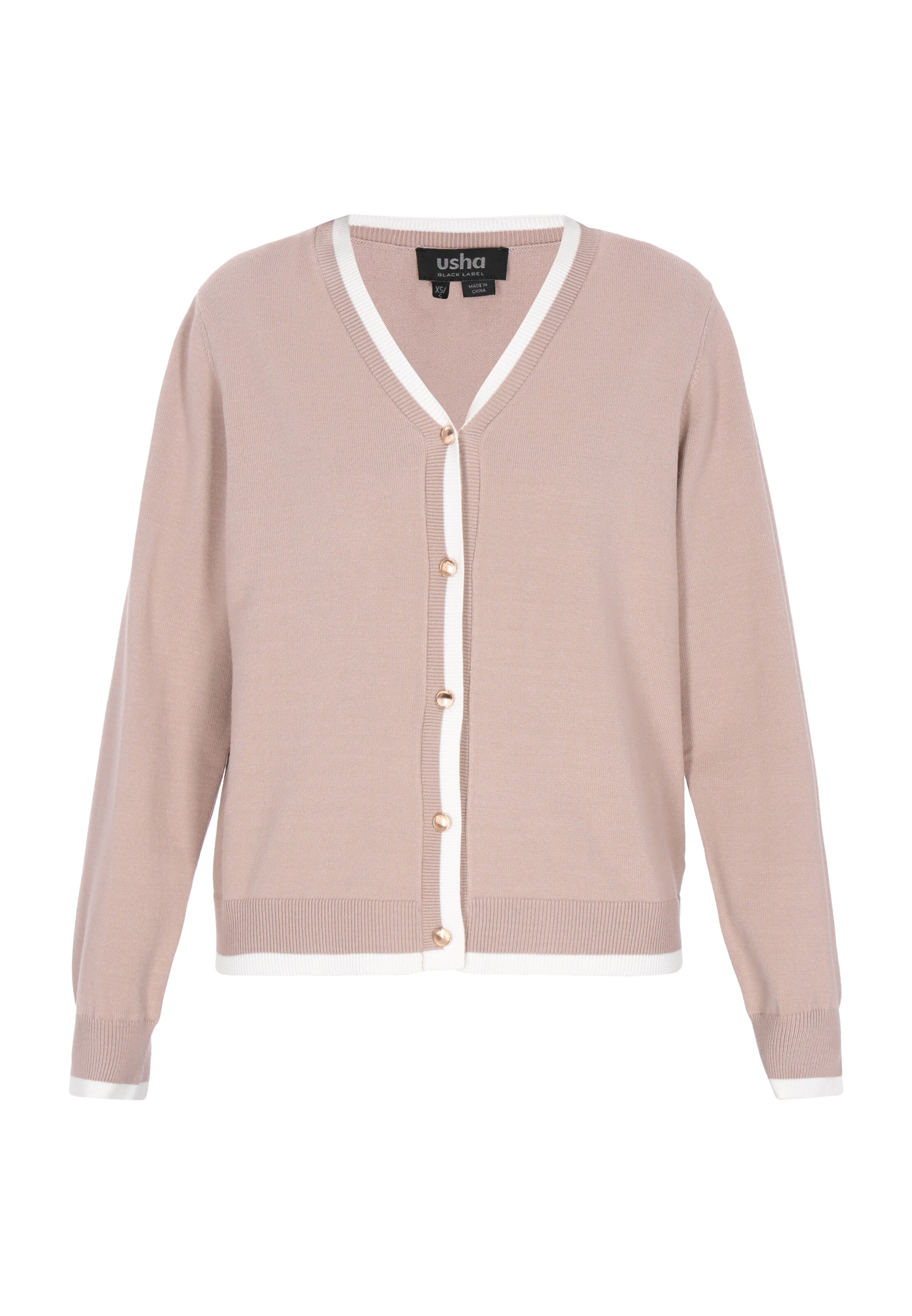 usha BLACK LABEL Knit cardigan in Grey: front