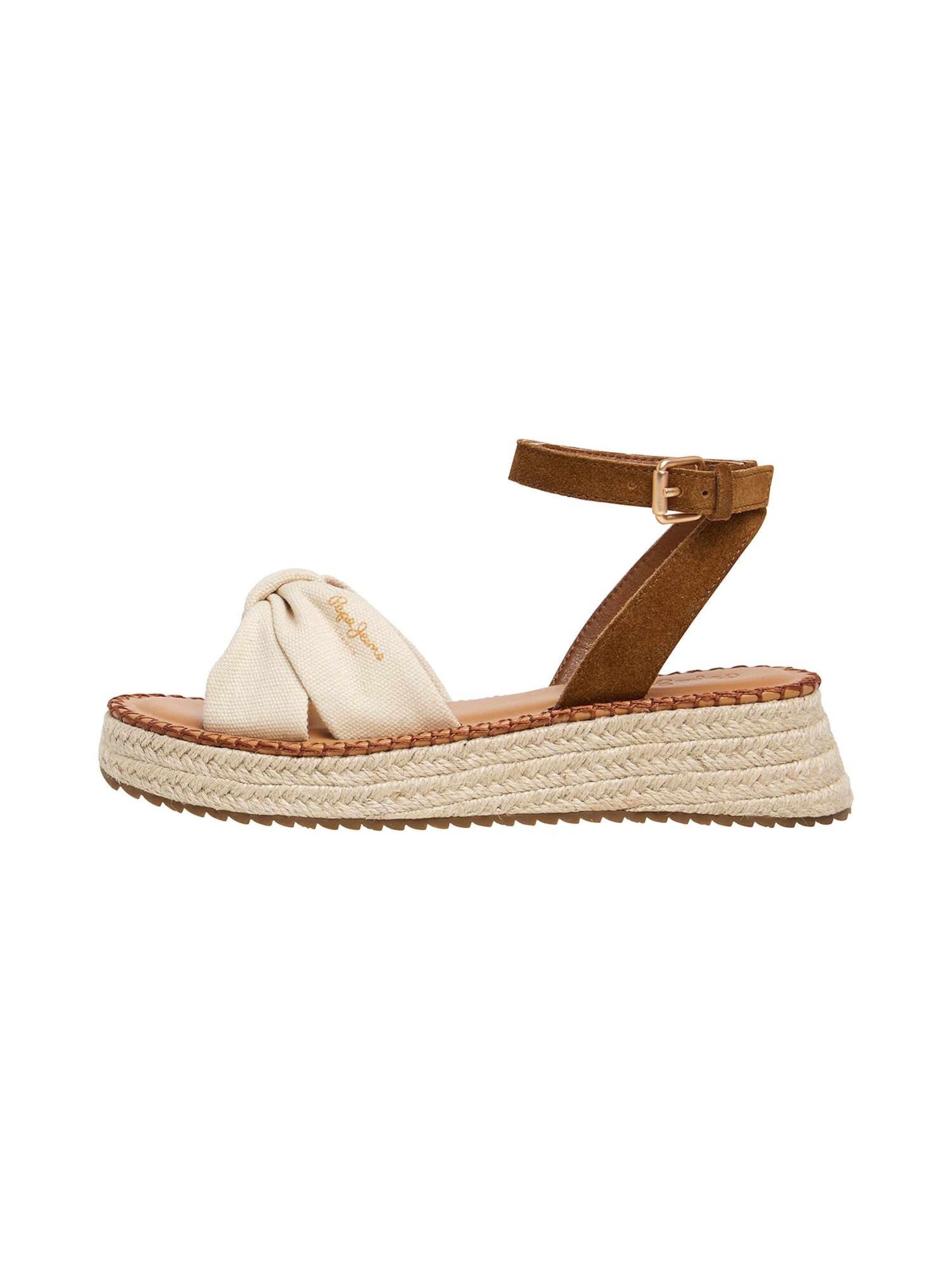 Pepe Jeans Strap sandal 'Kate Bass' in Beige: front