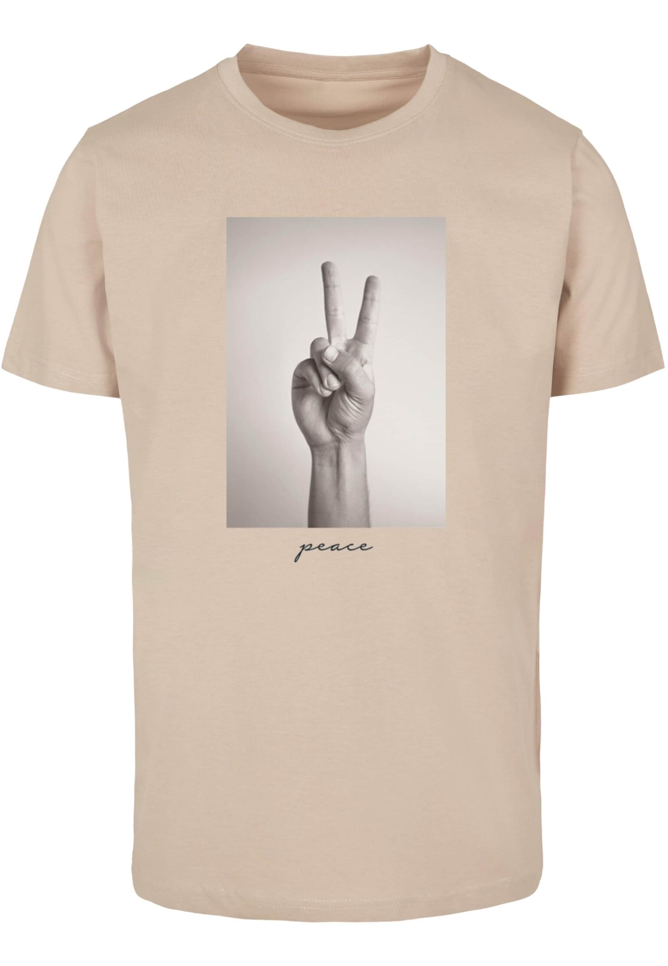 MT Men Shirt 'Peace Sign' in Beige: voorkant