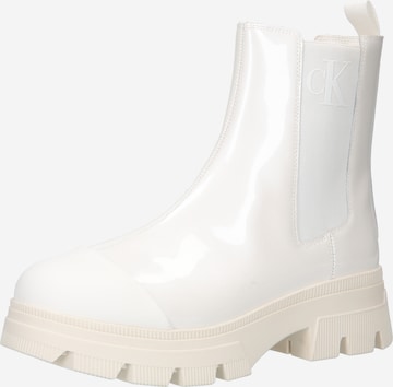 Calvin Klein Jeans - Botas Chelsea en blanco: frente